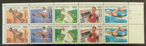 # 2496-2500 (1990) Olympians - PB, UR #A1111, MNH