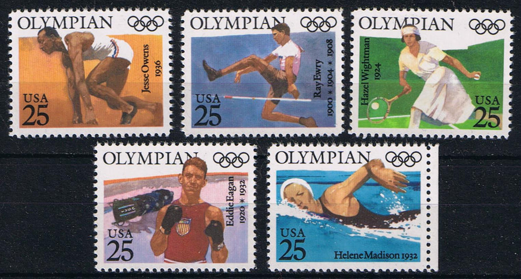 # 2496-2500 (1990) Olympians - Sgls, Set/5, MNH
