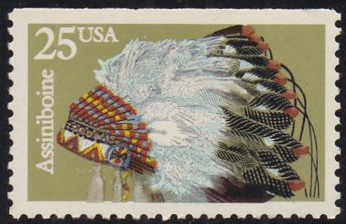# 2501 (1990) Indian Headdresses, Assiniboin - Bklt sgl, MNH