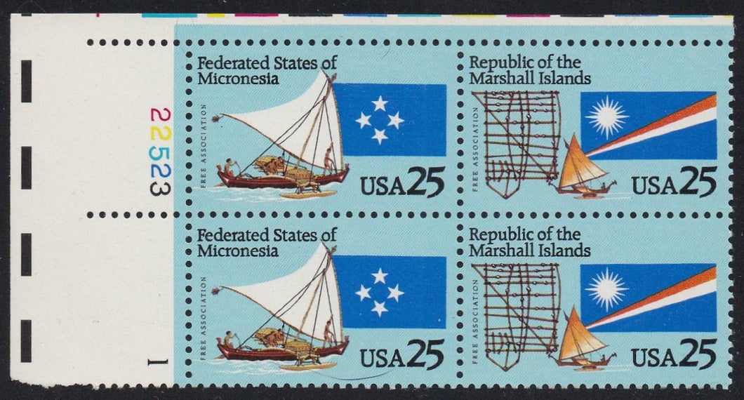 # 2506-07 (1990) Micronesia / Marshall Islands - PB, UL #22523-1, MNH