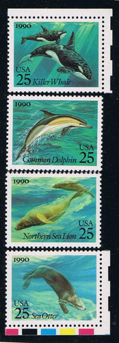 # 2508-11 (1990) Sea Creatures - Sgls, Set/4, MNH