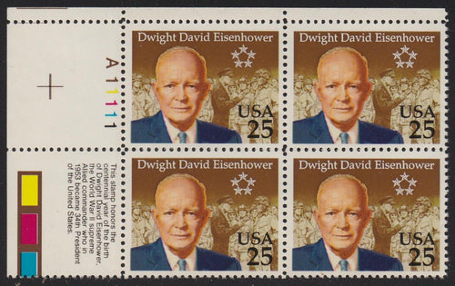 # 2513 (1990) Eisenhower - PB/4, UL #A11111, MNH