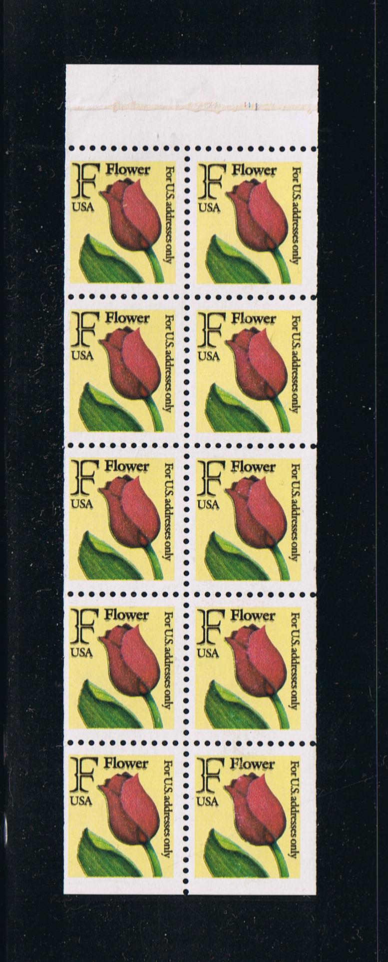 # 2519a (1991) Flower, 'F', Sixth Transition Rate, perf 11.2 - Bklt pane, #1111, MNH