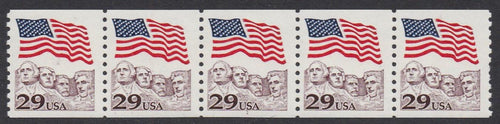 # 2523 (1991) Flag over Mt Rushmore, claret - PS/5, #1, VF MNH