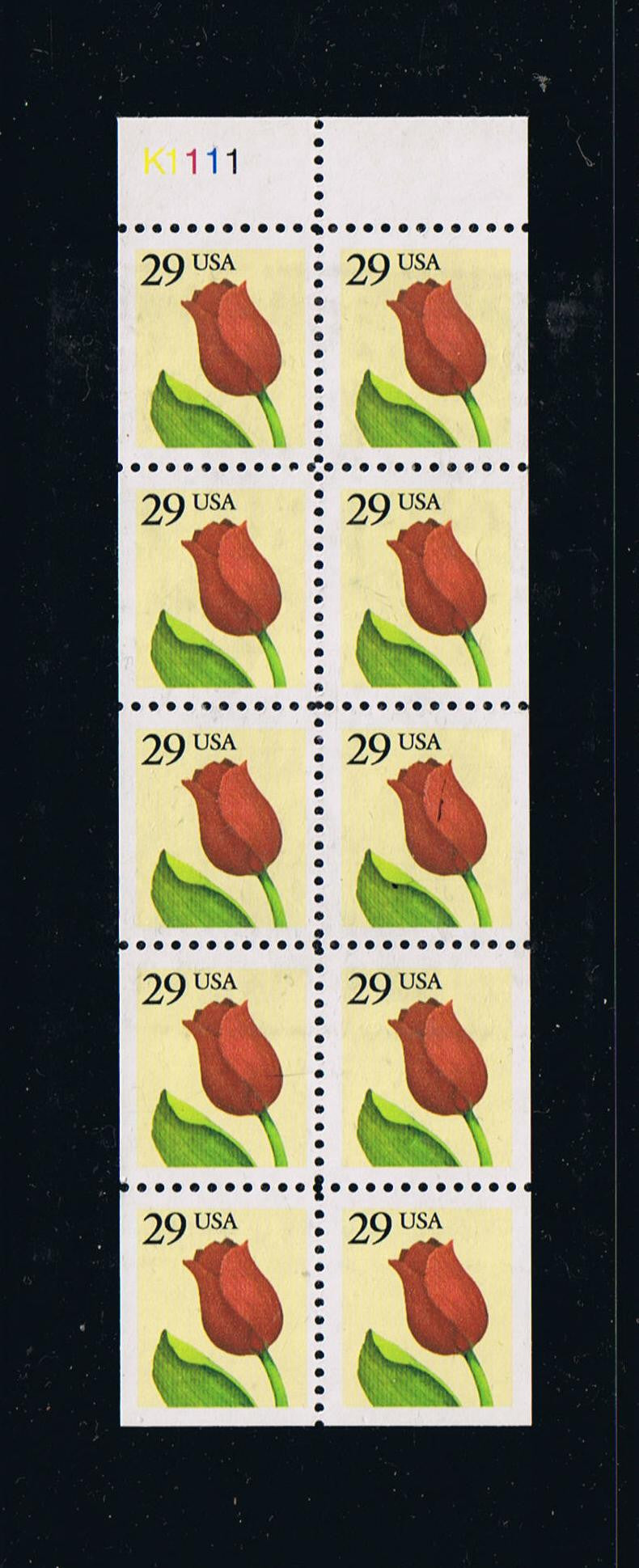 # 2527a (1991) Flower, NF - Bklt pane, #K1111, MNH