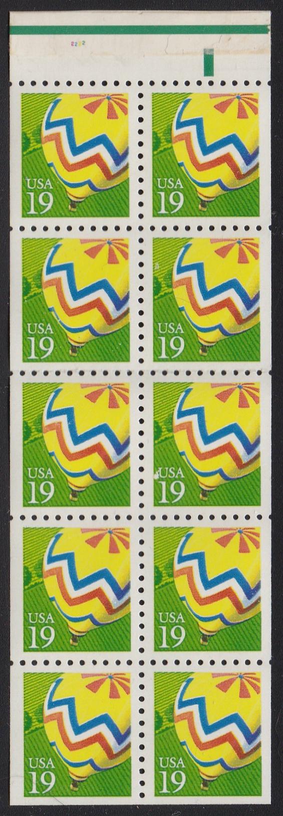 # 2530a (1991) Hot Air Balloons - Bklt pane, #2222, MNH