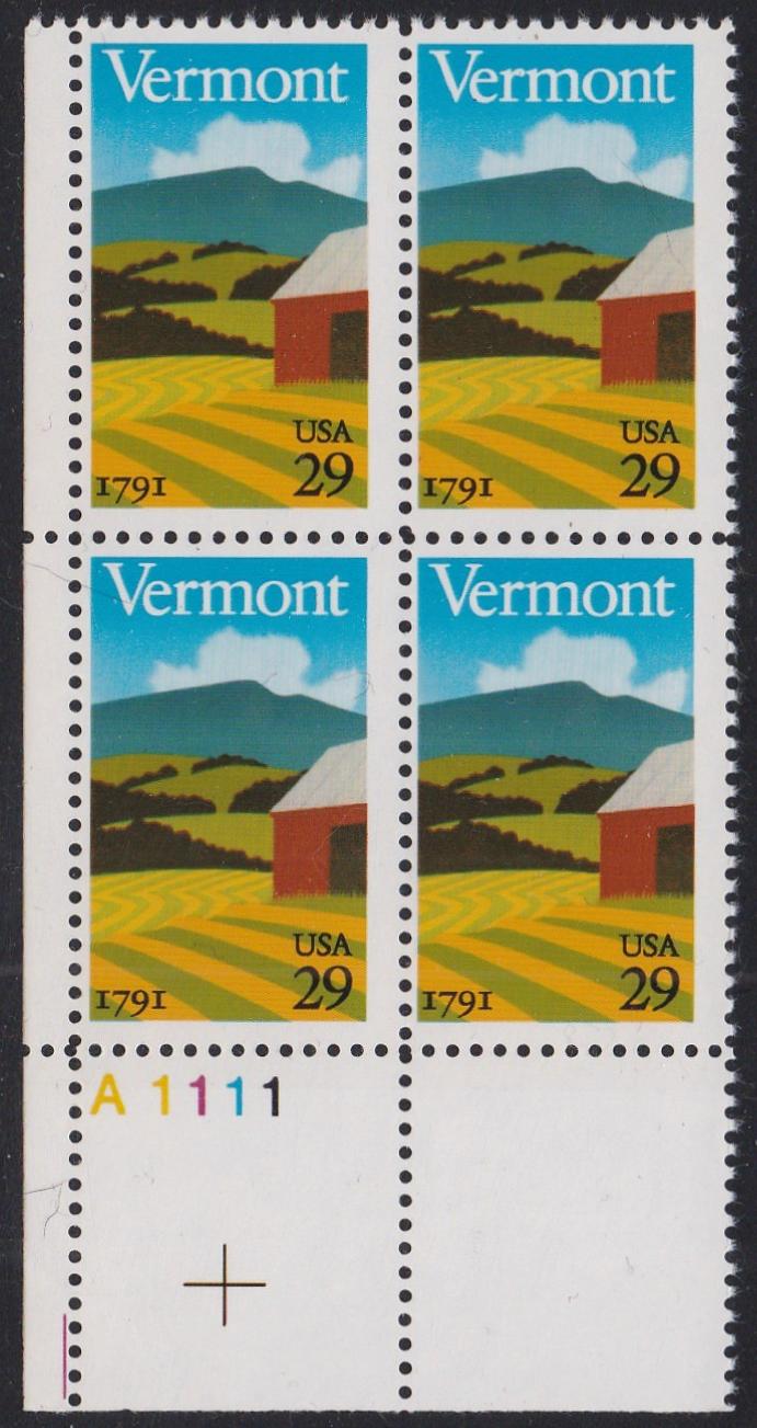 # 2533 (1991) Vermont - PB, LL #A1111, FVF MNH