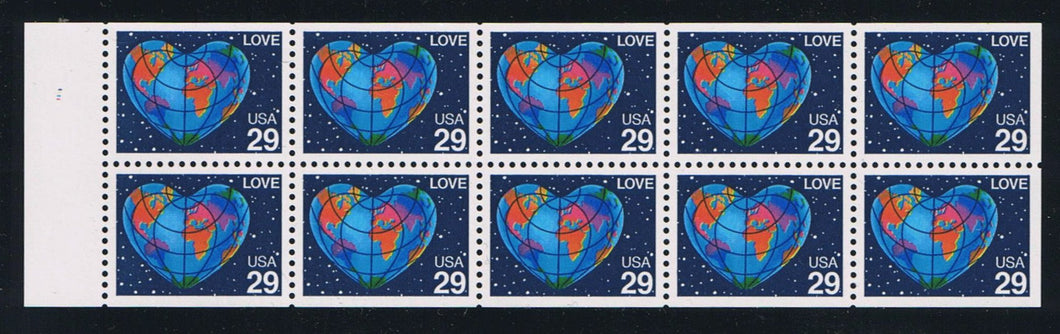 # 2536a (1991) Love, Earth, NF - Bklt pane, #1111, MNH
