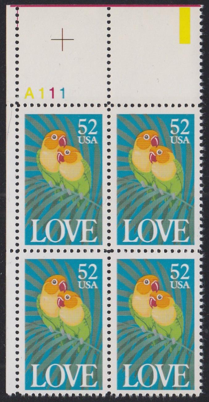 # 2537 (1991) Love Birds - PB, UL #A111, MNH