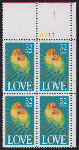 # 2537 (1991) Love Birds - PB, UR #A111, XF MNH