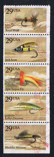 # 2549a (1991) Fishing Flies, NF - Bklt pane, No Tab, USED