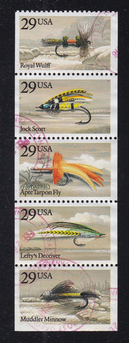 # 2549a (1991) Fishing Flies - Bklt pane, No Tab, Used
