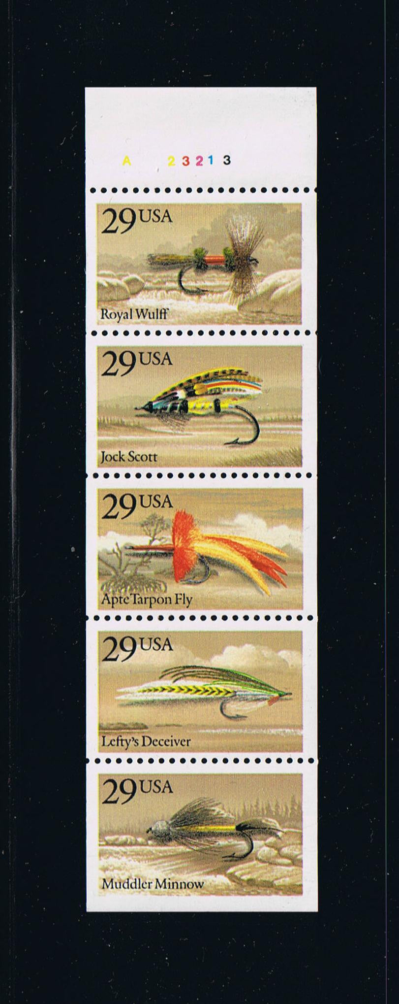 # 2549a (1991) Fishing Flies, NF - Bklt pane, #23213, MNH