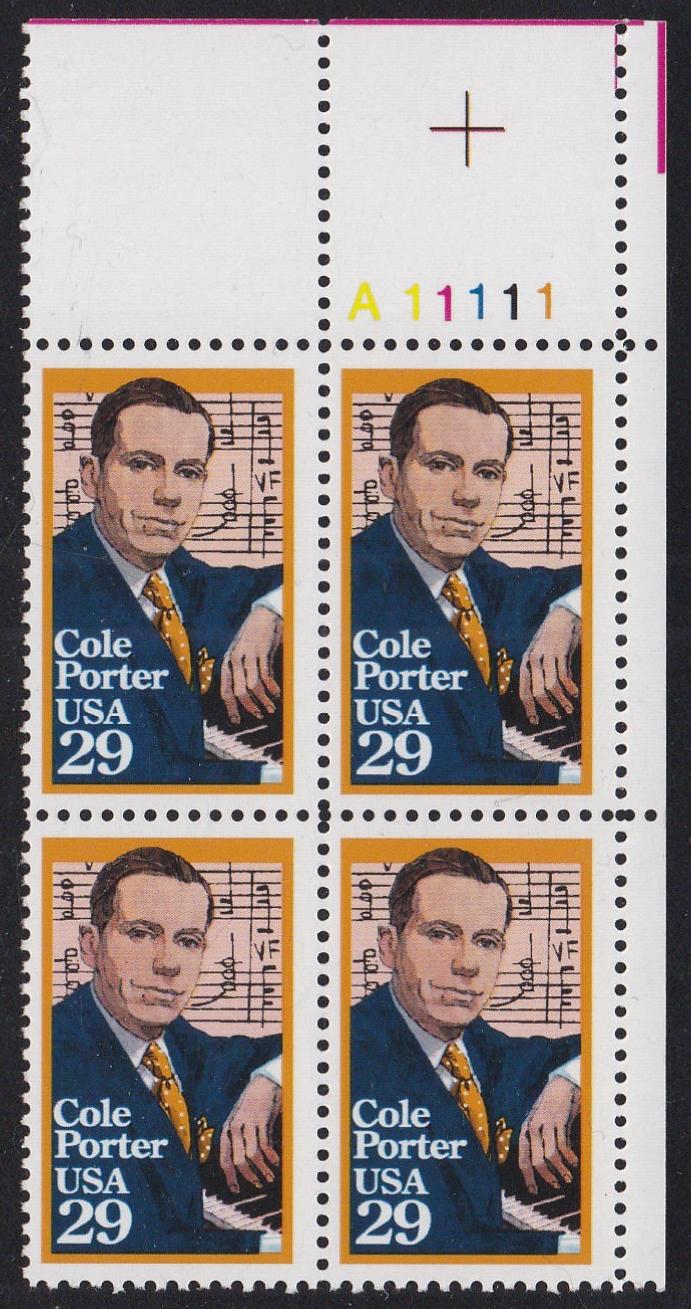 # 2550 (1991) Cole Porter - PB, UR #A11111, MNH