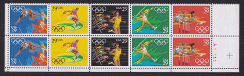 # 2553-57 (1991) Olympics - PB, LR #A11111, MNH