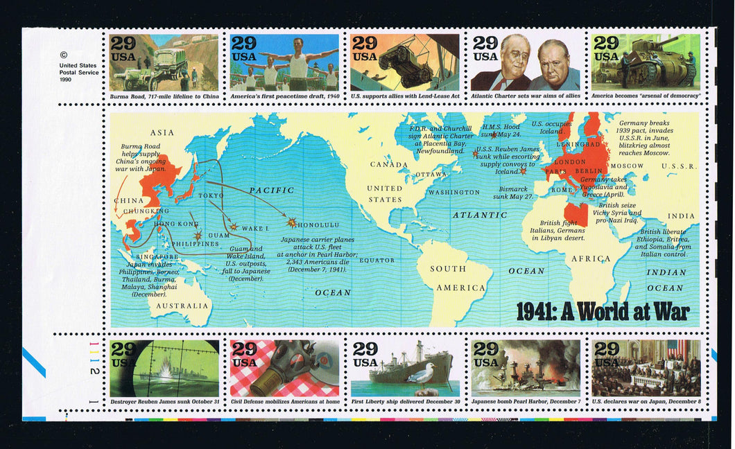 # 2559 (1991) WW II, 1941 - PB/10, LL #1112-1, MNH