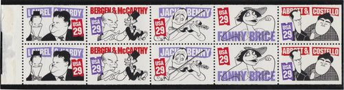 # 2566b (1991) Comedians - Bklt pane, #1, MNH