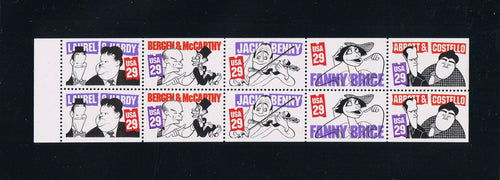 # 2566b (1991) Comedians, NF - Bklt pane, #1, MNH