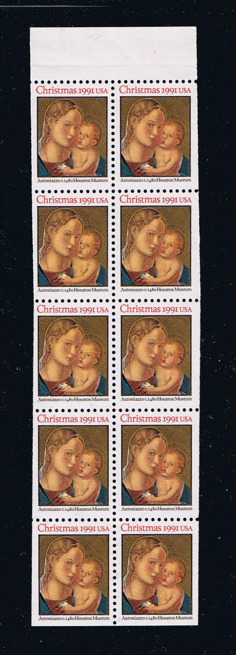 # 2578a (1991) Madonna and Child - Bklt pane, #1, MNH