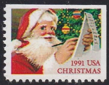 # 2582 (1991) Santa with List - Bklt Sgl, MNH
