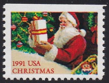 # 2583 (1991) Santa with Present - Bklt Sgl, MNH