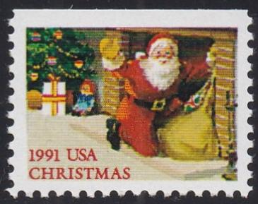 # 2584 (1991) Santa at chimney - Bklt Sgl, MNH