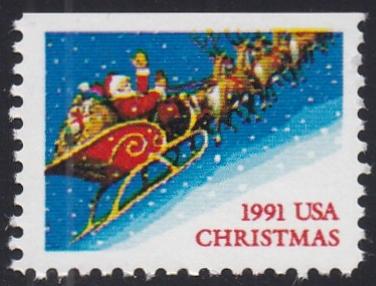 # 2585 (1991) Santa, up, up away - Bklt Sgl, MNH