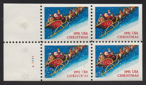 # 2585a (1991) Santa - Bklt pane, #A11111, MNH