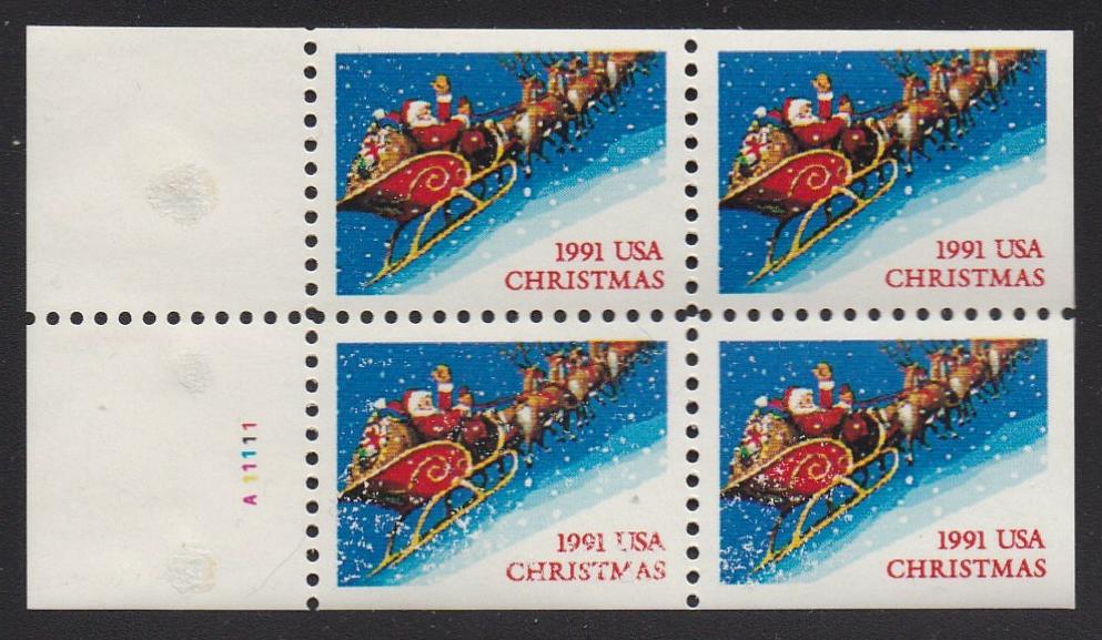 # 2585a (1991) Santa - Bklt pane, #A11111, MNH