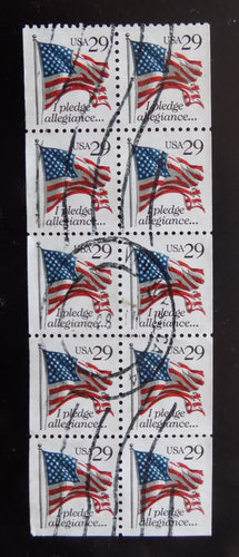 # 2593Bc (1992) Flag w/ Pledge Allegiance - Bklt pane, Used