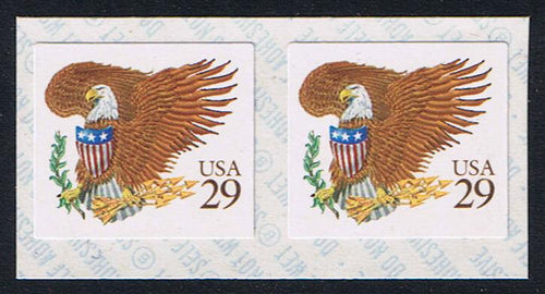 # 2595v (1992) Eagle, Brown - Coil pr, MNH