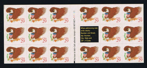 # 2597a (1992) Eagle, Red - BKLT, Bottom Reg Marks, MNH