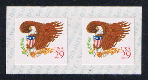 # 2597v (1992) Eagle, Red - Coil pr, MNH