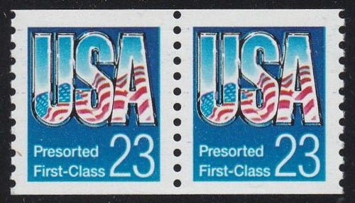 # 2606 (1992) Flag, Presort First Class - Coil pr, XF MNH