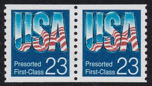 # 2607 (1992) Flag, Presort First Class, SG - Coil pr, XF MNH