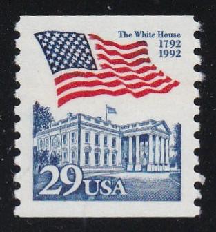# 2609 (1992) Flag over White House - Coil sgl, XF MNH