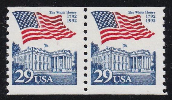 # 2609 (1992) Flag over White House - Coil pr, MNH