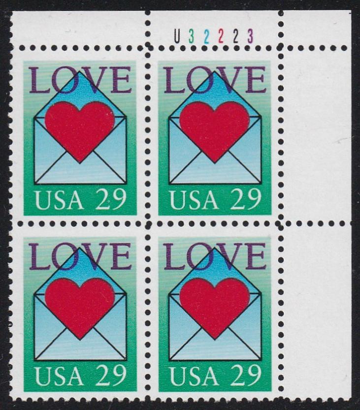 # 2618 (1992) Love - PB, UR #U32223, MNH