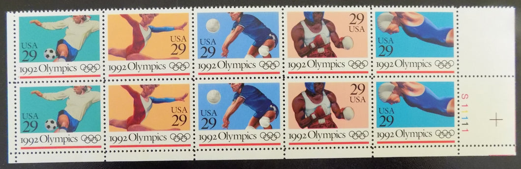 # 2637-41 (1992) Olympics - PB, LR #S11111, MNH