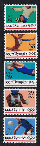 # 2637-41 (1992) Olympics - Sgls, Set/5, MNH