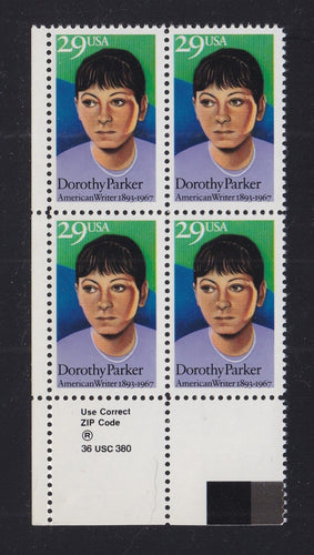 # 2698 (1992) Parker - Zip BK/4, LL, MNH