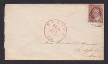 # 26 (1858) Washington, rose red - Used on Cover