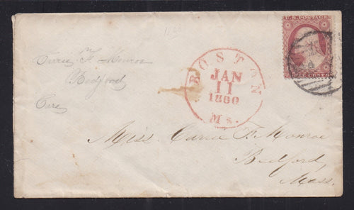 # 26 (1858) Washington, pale claret - Used on Cover