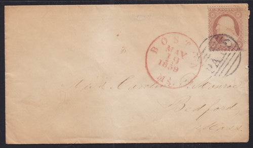 # 26 (1858) Washington, rose - Used on Cover