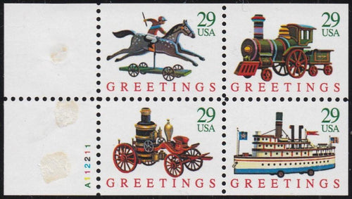 # 2718a (1992) Christmas Toys - Bklt pane, #A112211, MNH