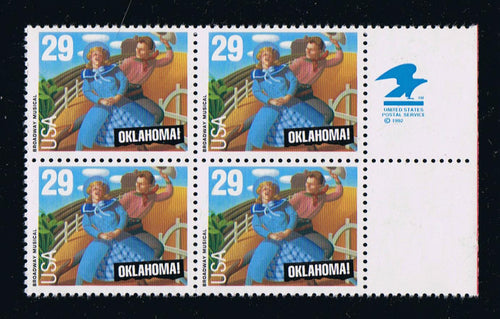 # 2722 (1993) Oklahoma - Copy BK/4, R, MNH