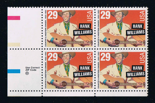 # 2723 (1993) Hank Williams, Perf 10 - Zip BK-4, LL, MNH