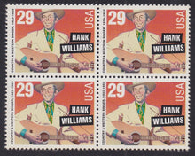 # 2723A (1993) Hank Williams, Perf 11 - BK/4, M lt DG