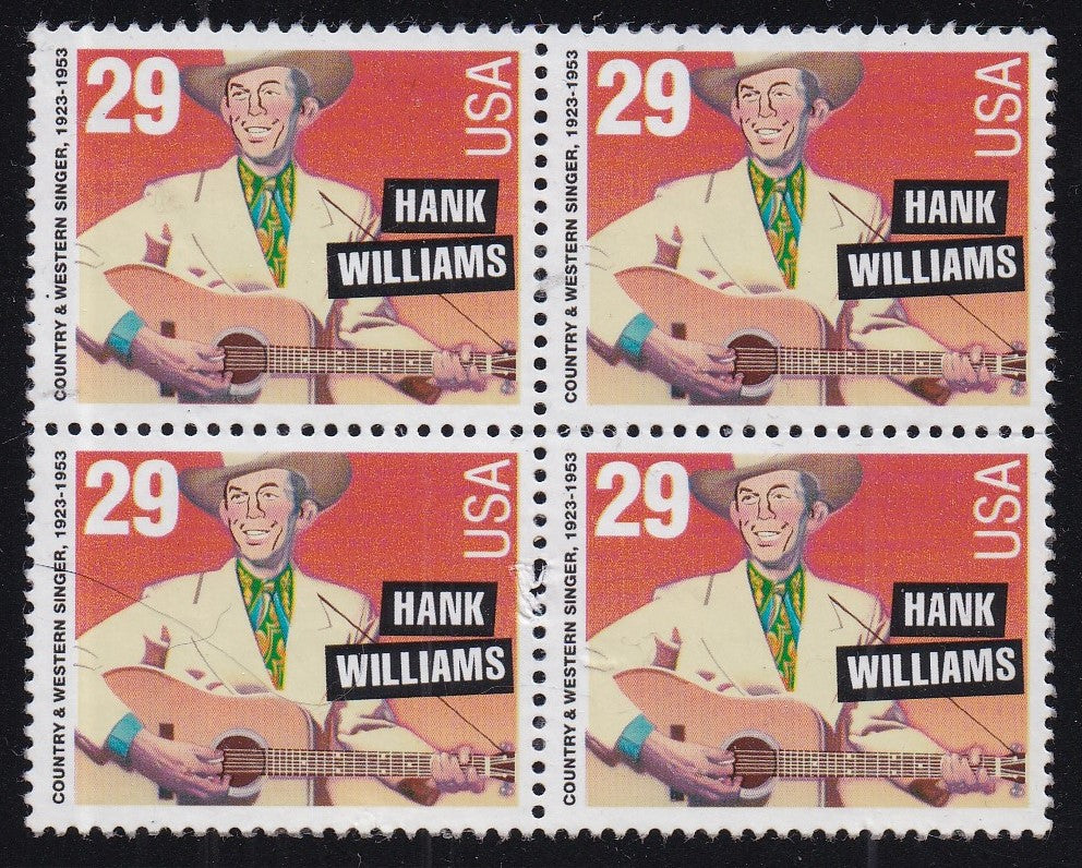 # 2723A (1993) Hank Williams, Perf 11 - BK/4, MNG