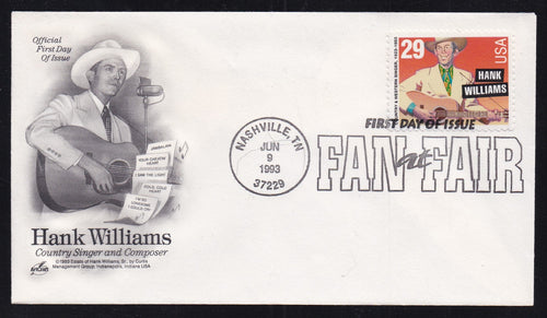 # 2723 (1993) Hank Williams, Perf 10 - Artcraft FDC